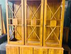 Teak Heavy Three Door Display Cupboard