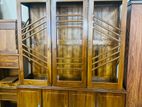 Teak Heavy Three Door Display Cupboard