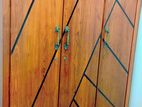 Teak Heavy Three Door Modern 7ft Wardrobe