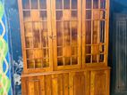 Teak Heavy Three Doors Display Cupboard