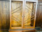 Teak Heavy Two Door Beeralu Legs Display cupboard