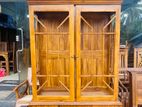 Teak Heavy Two Door Display Cupboard