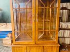 Teak Heavy Two Door Display Cupboard---/--