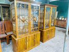 Teak Heavy Two Door Display Cupboard::-::