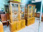 Teak Heavy Two Door Display Cupboard-----TT2910