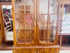 Teak Heavy Two Door Modern Display Cupboard