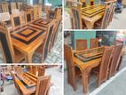 Teak Heavy Two Tone Dining Table with 6 Chairs
