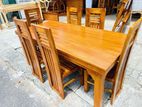 Teak Heavy Wooden Top Dining Table with 6 Chairs