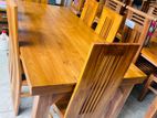 Teak Heavy wooden Top Dining Table with 6 Chairs