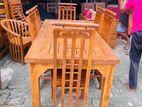 Teak Heavy Wooden Top Dining Table With 6 Chairs