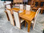 Teak Heavy Wooden Top Dining Table with 6 Modern Chairs