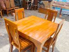 Teak Heavy Wooden Top Square Dining Table(3.5x3x5ft)with 4 Chairs