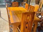 Teak Heavy WoodenTop Delivery Table with 6 Chairs