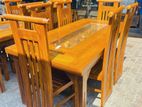 Teak HeavyModern Dining Table With 6 Chairs 6x3