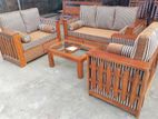 Teak Indian Box Ex Heavy Large Sofa Set with Stone Table Code 83788