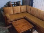 Teak L Sofa Set