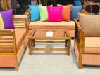 Teak Larag Pillow Sofa Set with Stone Table Code 82783