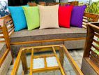 Teak Larag Pillow Sofa Set with Stone Table Code 83737