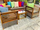 Teak Large Pillow Sofa Set with Stone Table Code 83736