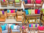 Teak Large Pillow Sofa Set With Stone Table Code 83837