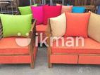 Teak Large Pillow Sofa Set with Stone Table Code 93837