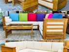 Teak Luxury Elegant Ex Larg L Sofa Set with Stone Table Code 82827