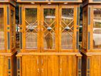 Teak Luxury Elegant Led Display Cupboard Code 82827