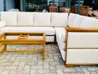 Teak Luxury Ex Large Heavy Sofa Set with Stone Table Code 38378