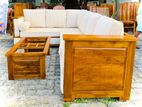 Teak Luxury Ex Large L Sofa Set (6.5*4.5) with Stone Table