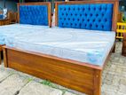 Teak Luxury Royal Blue Color Cushion Bed (6*6)(72*72) Code 82736