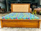 Teak Luxury Royal Cushion Bed with Arpico Hybrid Mattres (6*6)code 83737