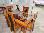 Teak Modern 4ftx3ft Dining Table With 4 Chairs