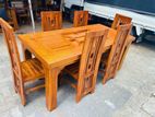 Teak Modern (4x4inch) Legs Heavy Dining Table with 6 Chairs