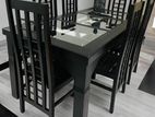 Teak Modern black color Dining Table And 6 chairs code 6188