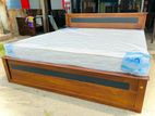 Teak Modern Box Bed with Arpico 7 Inch Spring Mettres Code 88338