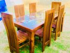 Teak Modern Dining Table and 6 Chairs 5677