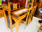 Teak Modern Dining Table and 6 Chairs Code 456