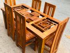 Teak Modern Dining Table and 6 Chairs Code 4567