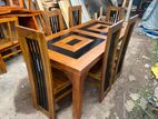 Teak Modern Dining Table and 6 Chairs Code 467