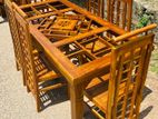 Teak Modern Dining Table and 6 Chairs Code 568