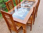 Teak Modern Dining Table and 6 Chairs Code 6188