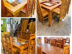 Teak Modern Dining Table and 6 Chairs Code 6199