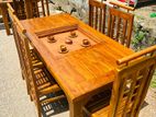 Teak Modern Dining Table and 6 Chairs Code 6818