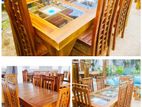 Teak Modern Dining Table and 6 chairs code 717