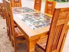 Teak Modern Dining Table and 6 Chairs Code 7289