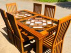 Teak Modern Dining table and 6 chairs code 778