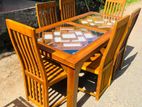 Teak Modern Dining Table and 6 Chairs Code 778
