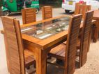 Teak Modern Dining Table And 6 chairs code 7922
