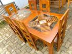 Teak Modern Dining Table and Ex Heavy 6 Chairs Code 83827