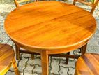 Teak Modern Dining Table and Heavy 4 Chairs Code 83767